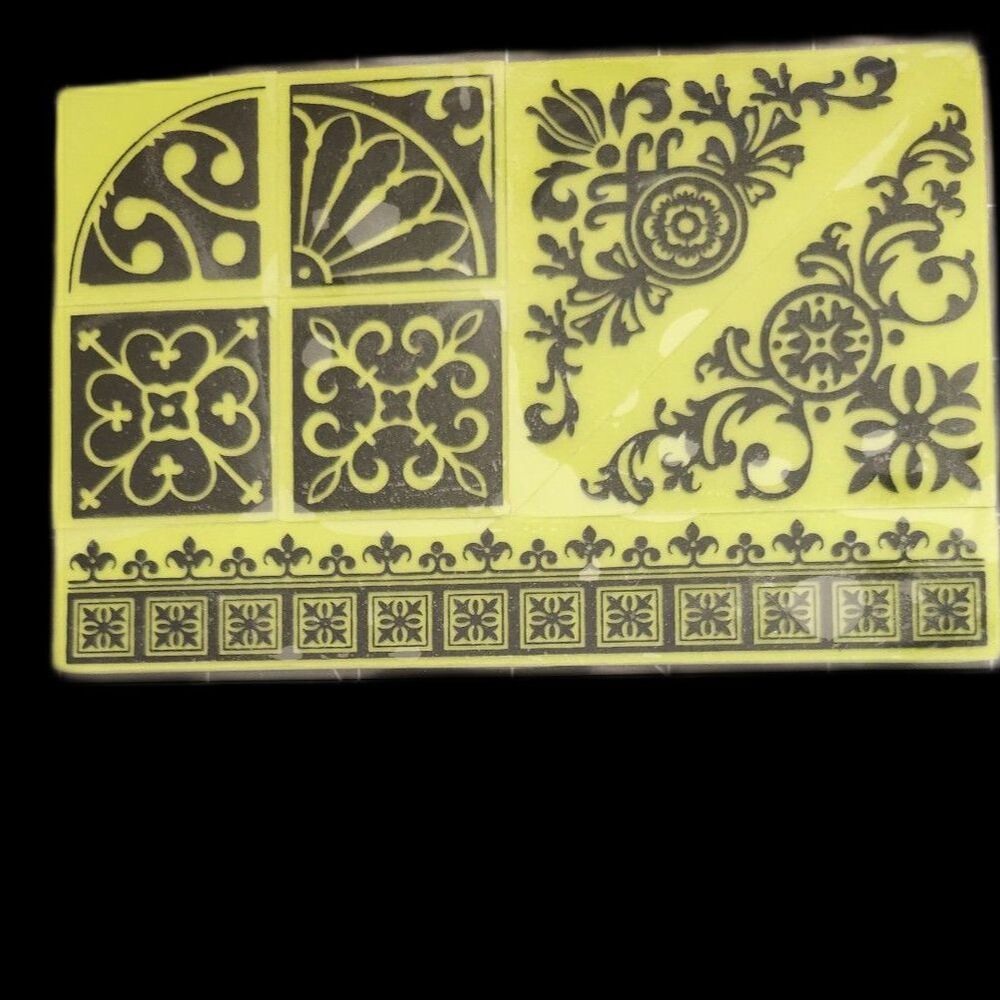 Ornamental Tile Cling Stamp Set by Inkadinkado B25